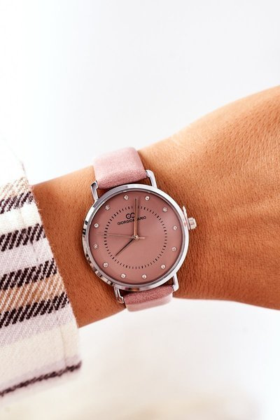 Watch On A Leather Strap Giorgio&Dario Pink