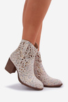 Perforated Ankle Boots On Block Heel Multikolor Nurissa