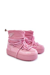 Warm Lace Up Snow Boots Pink Colina 