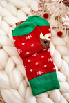 Men's Christmas Socks Reindeer Red and Green 