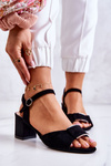 Suede Heel Sandals Lorisa Black 