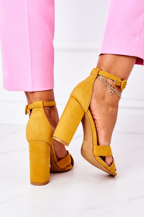 Suede Stiletto Sandals Yellow Destino