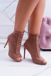 Lu Boo Lace-up Sandals Open Stiletto Boots Natasha