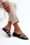 Women's Wedge Sandals with Embellishment Black Asysa