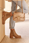 Low Classic Suede Ankle Boots Beige Lalyllis