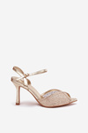 Women's High Heel Sandals with Gold Embellishment Peloria