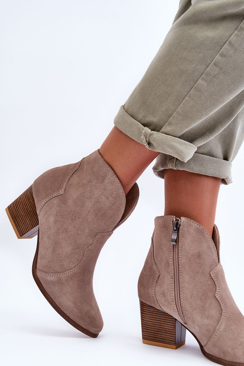 Suede Cowboy Boots Lewski EV28 Beige