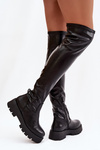 Knee-high Boots With Rhinestones Black Rivessa
