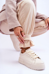 Comfortable Women's Sport Shoes On The Platform Beige Devan