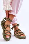 Tied Sandals On A Massive Platform Green Can't Wait