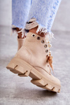 Suede Warm Boots With Pearls Beige Roco 