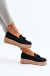 Women's Platform Loafers with Tassels Black Mialani