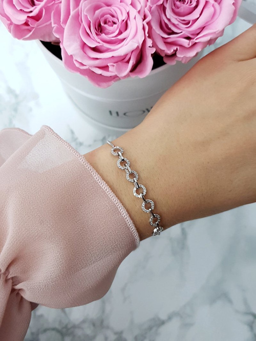 Women's Chain Bracelet Small Circles Silver Fiore