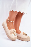Women’s Espadrilles On Platform Linen Beige Denver