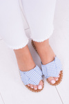 Women's Bow Tie Flip Flops Pin-up Girl Blue