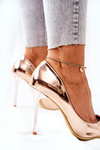 Elegant Mirror Stilettos Pink Gold Adrinnah