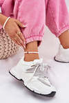 Buty sportowe Sneakersy Z Podwójnym Sznurowaniem Damskie Białe Efobell