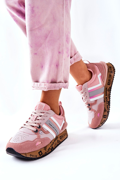 Buty Sportowe Platforma Logo Big Star Różowe II274298