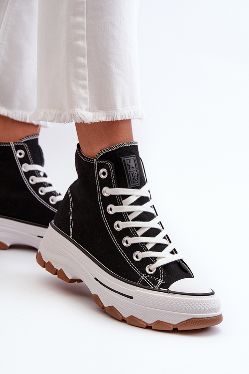 Black High Top Women's Platform Sneakers Valvia