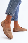 Women's Classic Moccasins Dark Beige Olevin