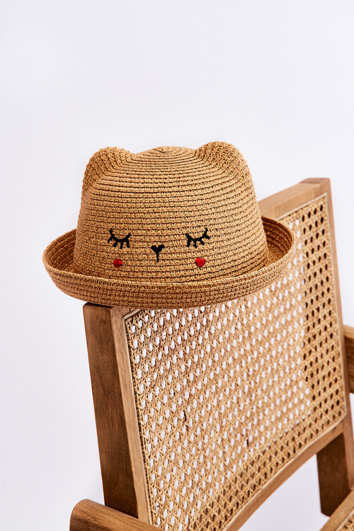 Children's Hat With Teddy Bear Beige