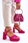 Women's Suede Platform Sandals Fuchsia Verda