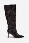 Women's High Heel Boots with Strap Black Lisanne