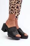 Women's Sandals with Weave on Heel Black Titantha
