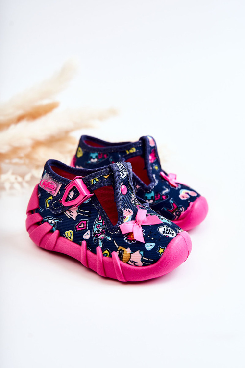 Buty Papcie Supergirl Z Kokardką Granatowe Befado 110P456