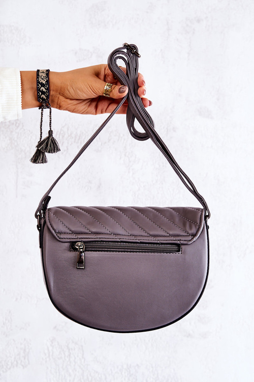 Quilted Letter Bag with Magnet Grey Meridith