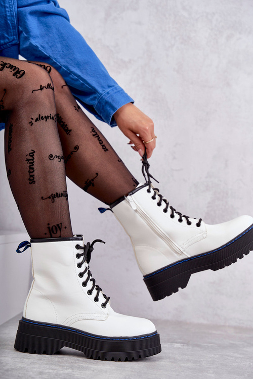 Women's Tied Boots Glany White Callie