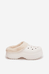 Foam Ladies Slippers Lined with Fur White Palvine