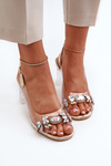 Elegant Sandals with Embellishments Pink Gold D&A MR38-444