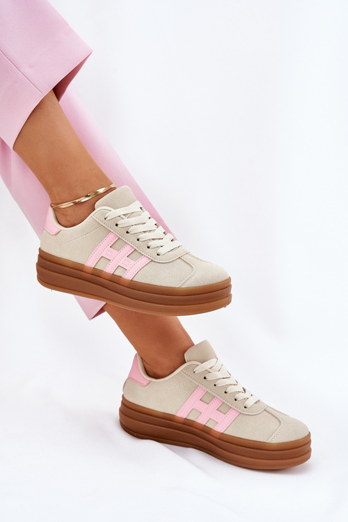 Womens Sneakers On Platform Beige Syliyana