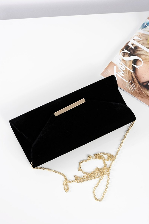 Women's Black Velvet Clutch Bag