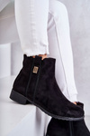 Women's Suede Boots With Ornament Black Giana