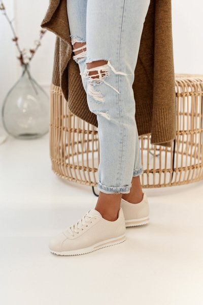 Damskie Sportowe Buty Sneakersy Beżowe Nova