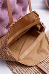 Women's Bag Braided 100% Paper Luna Camel