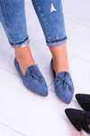 Lu Boo Navy Blue Ballet Pointed Lords Suede Feliciano Ballerinas
