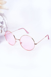 Gold Lennon Sunglasses With Pink Lenses
