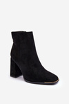 Heeled Suede Lined Boots Black Lamirena 