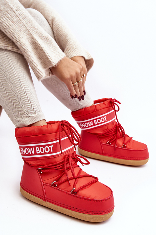 Women's lace-up snow boots Red Soia