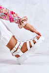 Leather Sandals With Straps White Minorite