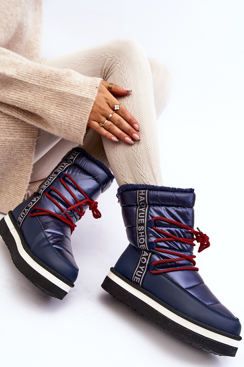 Women's Snow Boots with Laces Navy Lilara