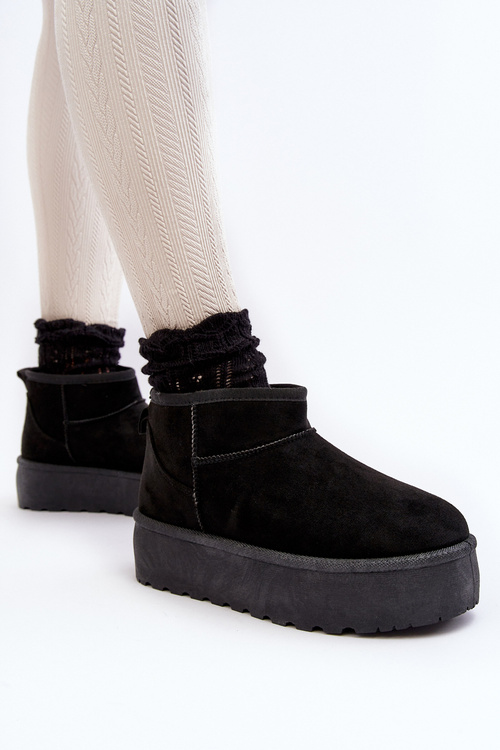 Women's Platform Snow Boots Black Mennja