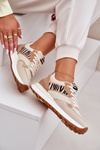 Women's Sports Shoes On Platform Zebra Beige Davinara