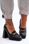 Stylish Leather Pumps Black Rouse