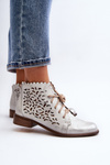 Zazoo 2871 Women's Laced Ankle Boots Silver