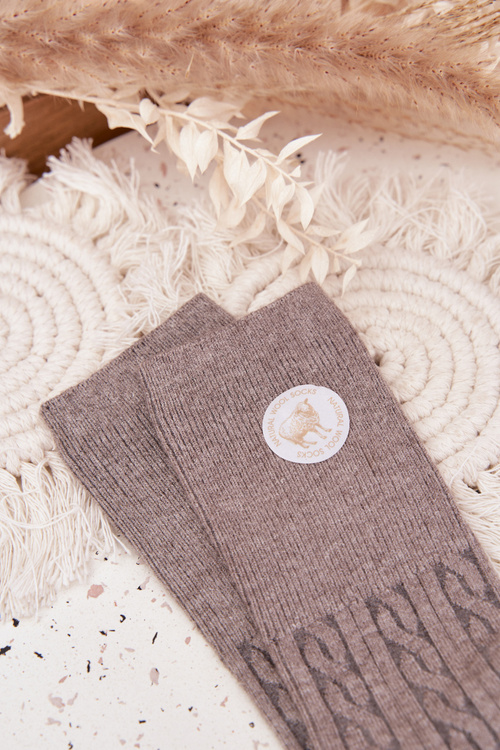 Long Woolen Women's Socks Gray