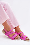 Ladies Leather Sandals Zazoo K1004 Fuchsia